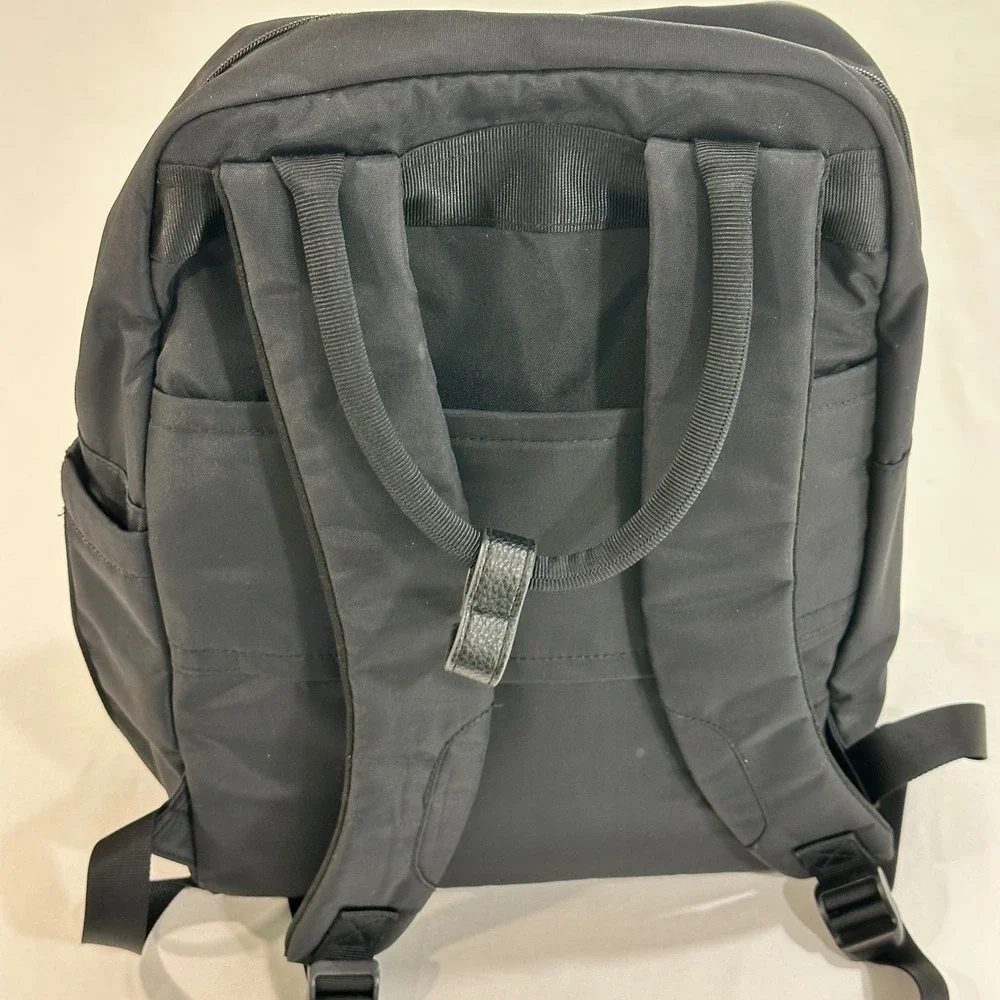 Open Story Commuter Backpack Black Nylon Laptop Bag Travel Work School Unisex